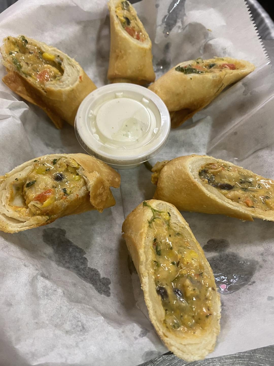 Southwest egg rolls with ranch